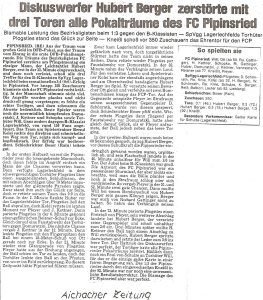 Zeitungsausschnitte vom Hubi