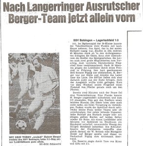 Zeitungsausschnitte vom Hubi